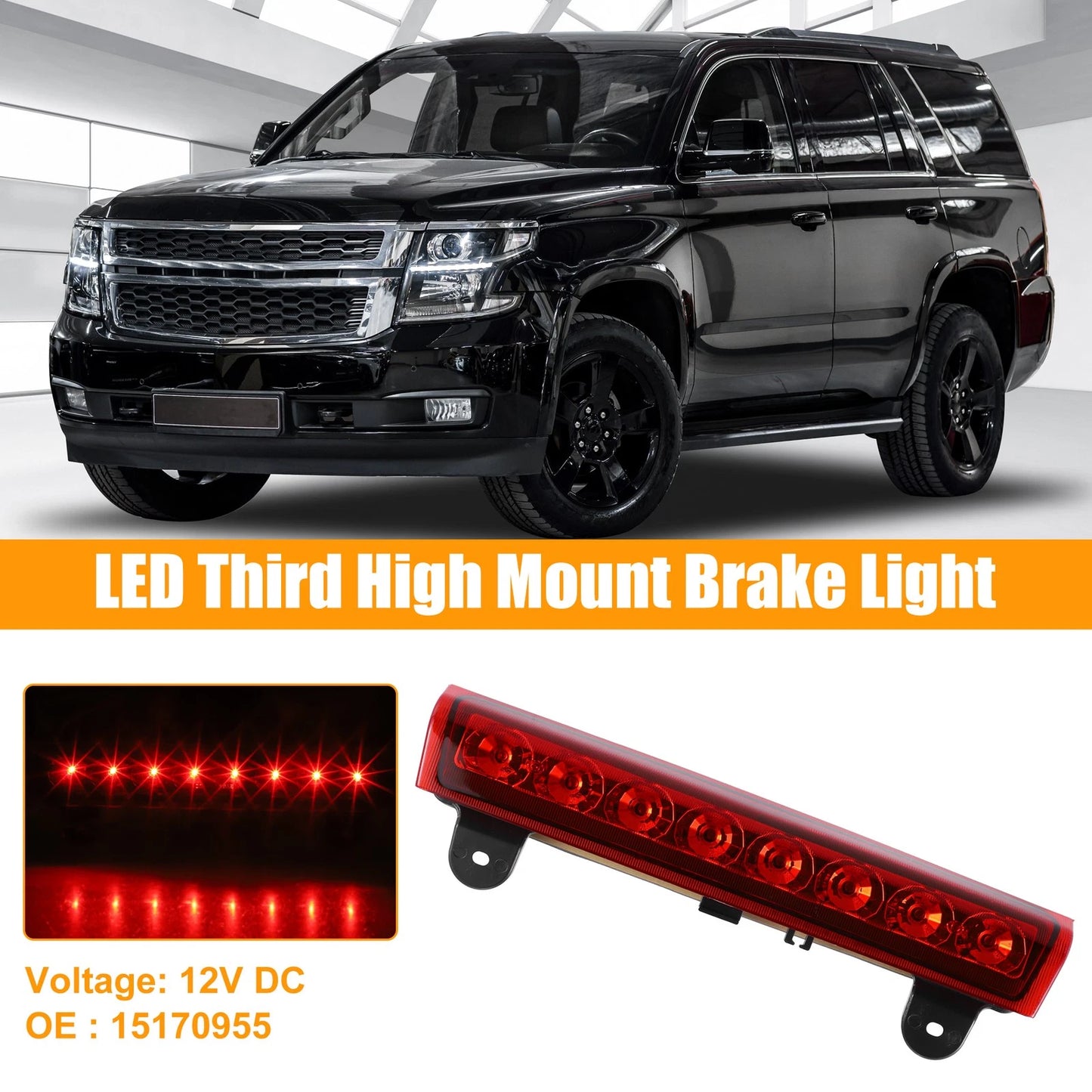 LED Third High Mount Brake Light for Chevrolet Suburban Black Red