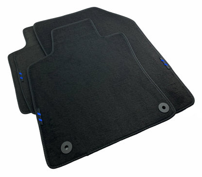 Floor Mats for Peugeot with Blue Stripes Emblem Tailored Carpets (All Models)