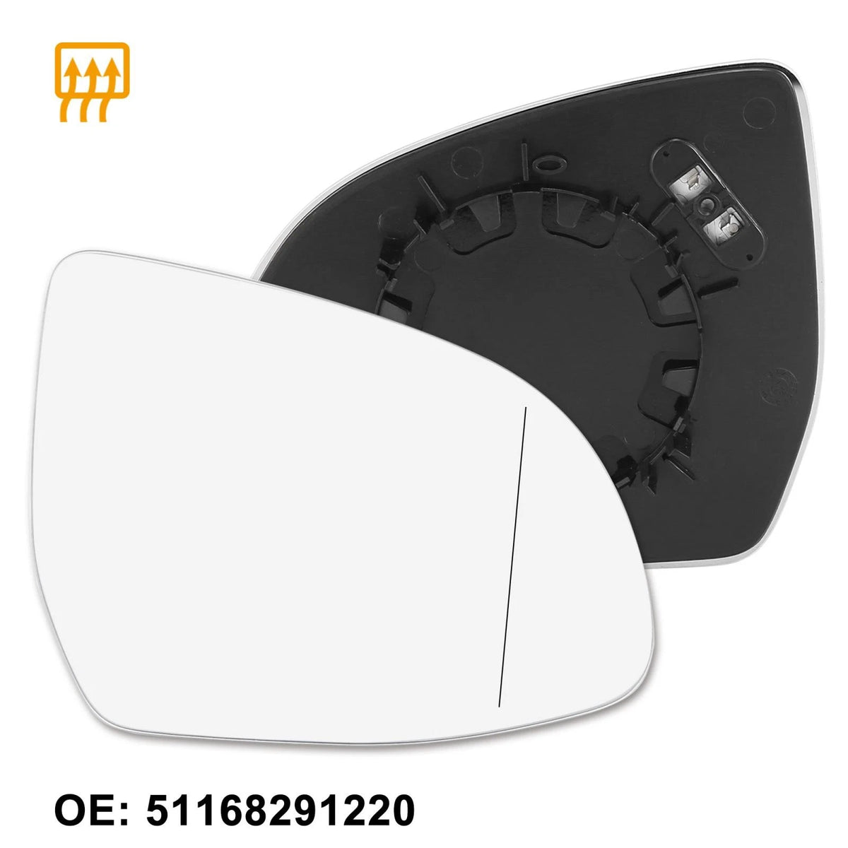 Right Rearview Mirror Glass Heated with Backing Plate for BMW X5