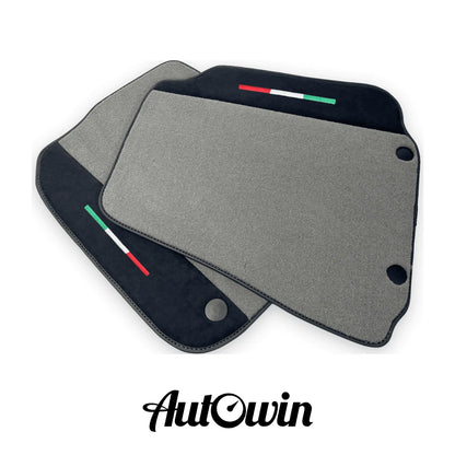 Gray Floor Mats for Ferrari F12 Berlinetta with Alcantara Leather (2013-2017)