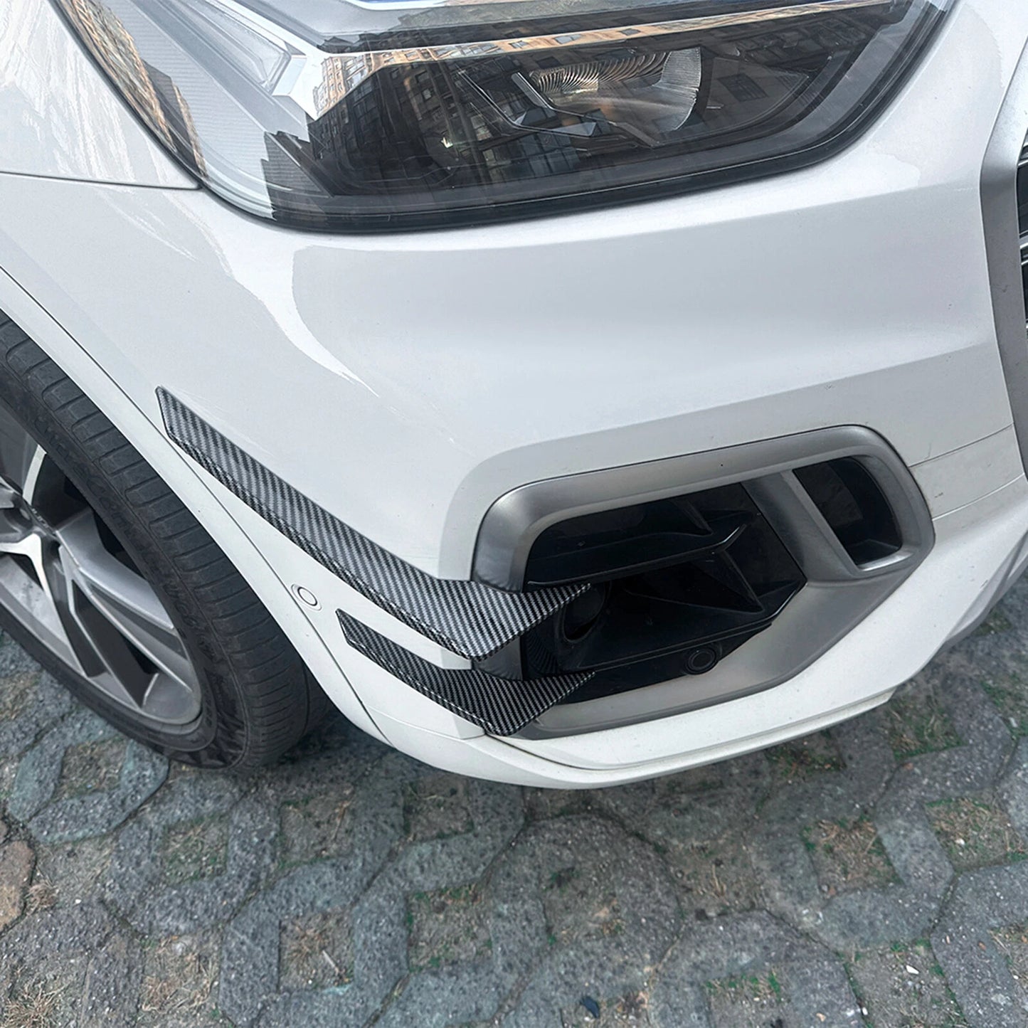 4 x Carbon Look Front Side Air Vent Trims for Audi Q5 FY Sline (2020-2024)