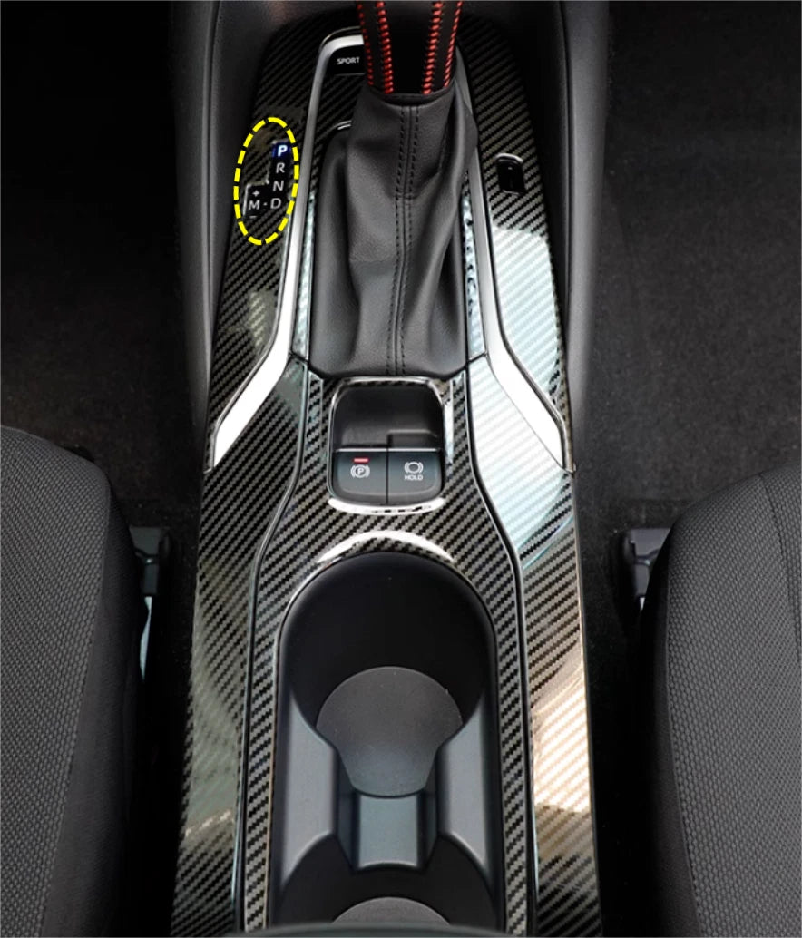 Gear Shift Water Cup Frame Steel Fiber Cover Trim for Toyota Corolla Sedan (2020-2024)