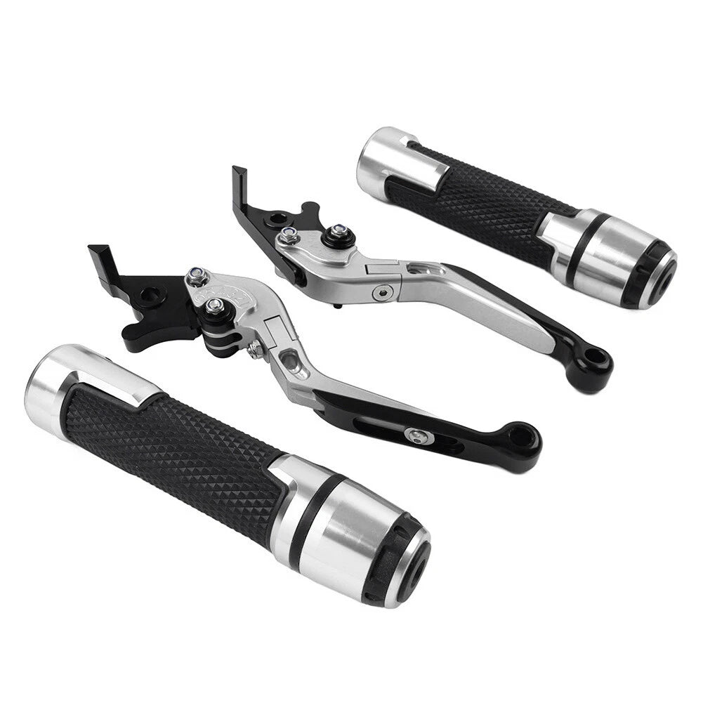 Silver Extendable Brake Clutch Levers & Handlebar Grips for BMW F900R (2020-2023)