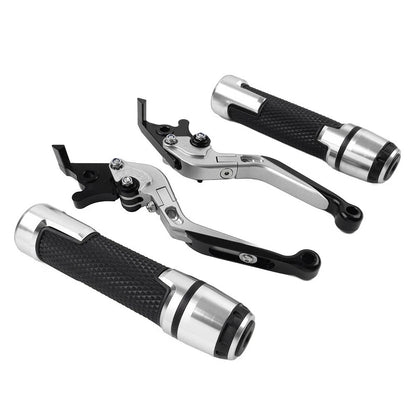 Silver Extendable Brake Clutch Levers & Handlebar Grips for BMW F900R (2020-2023)