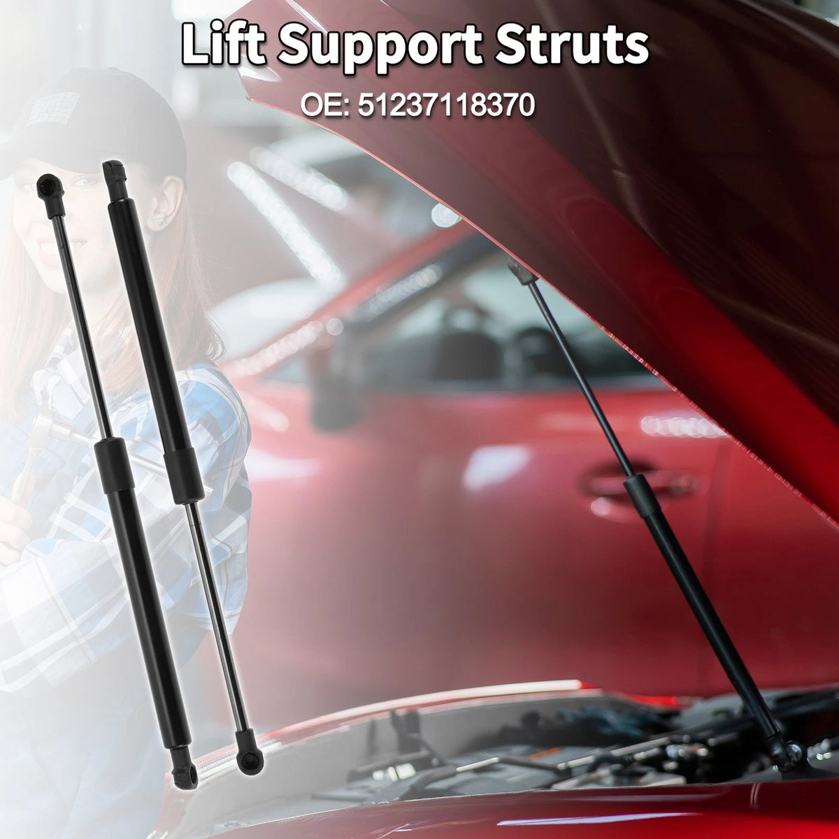 Hood Lift Supports 2 x Struts for BMW 135i Convertible/Coupe (2008-2013)