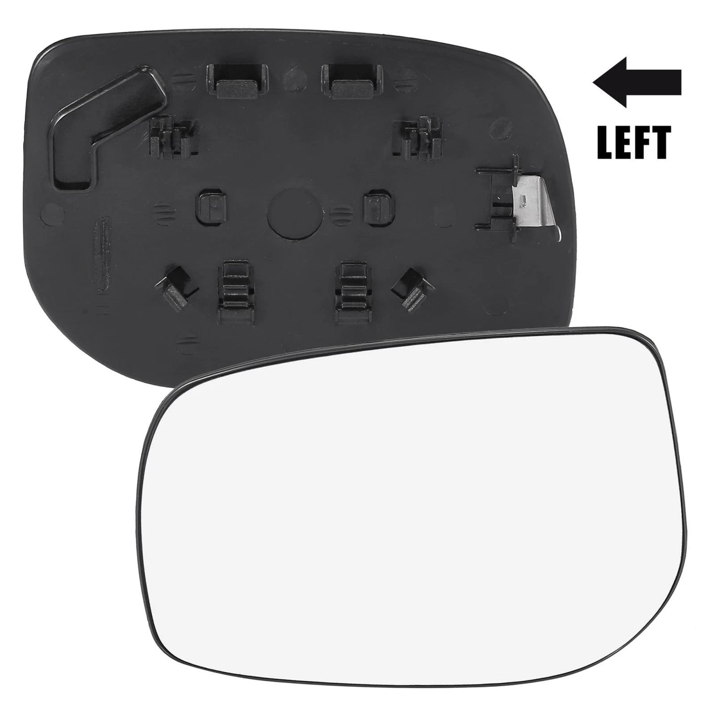 Left Side Rear View Mirror Glass Black with Backing Plate 159g for Toyota Yaris