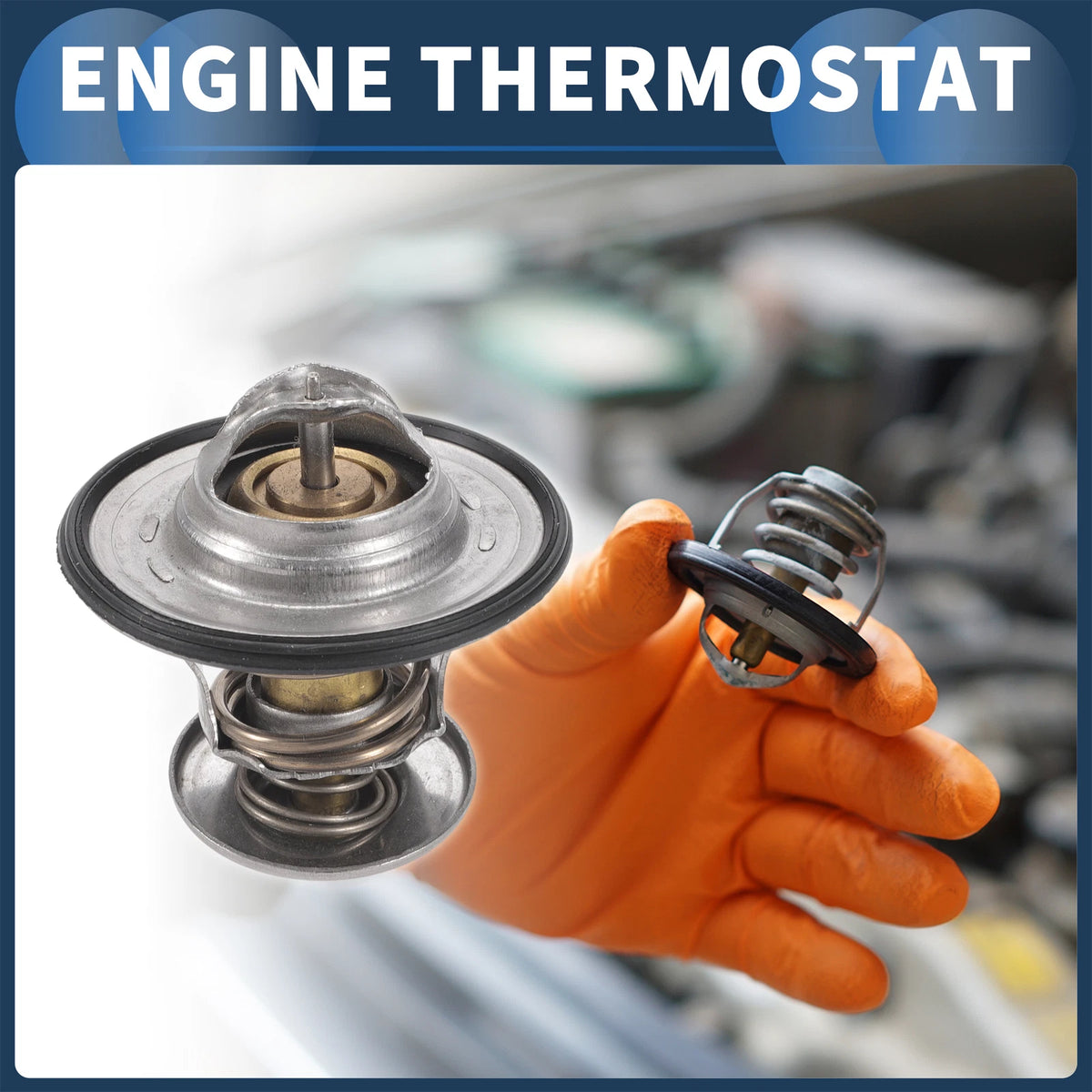 Engine Coolant Thermostat for Ford F-150 6.2L 2011-2014 (2 x) Silver Tone