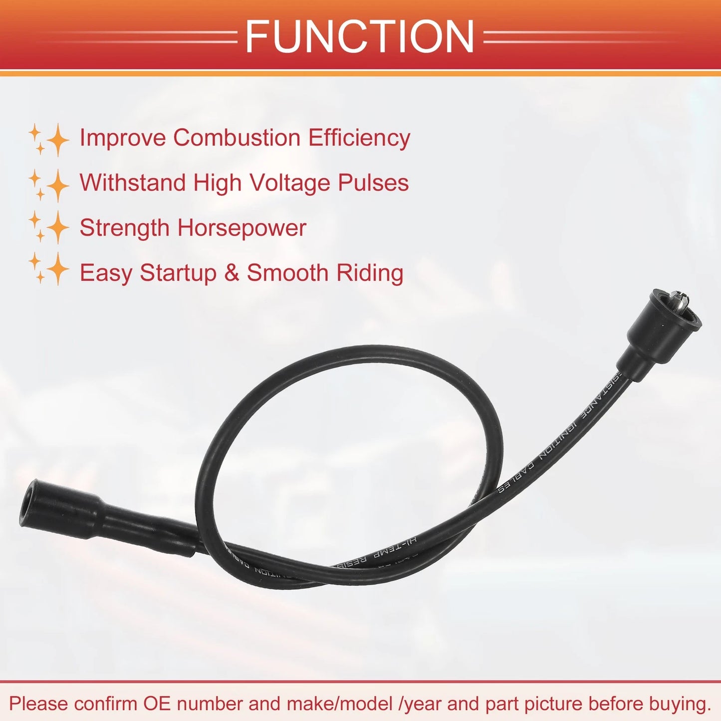 7 x Spark Plug Wire Ignition Coil Cables for Ford E-350 Econoline (1975-1976)