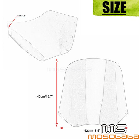 15'' Clear Windshield for Harley Dyna FXD FXDL FXLRS FXDB (2006-2023)