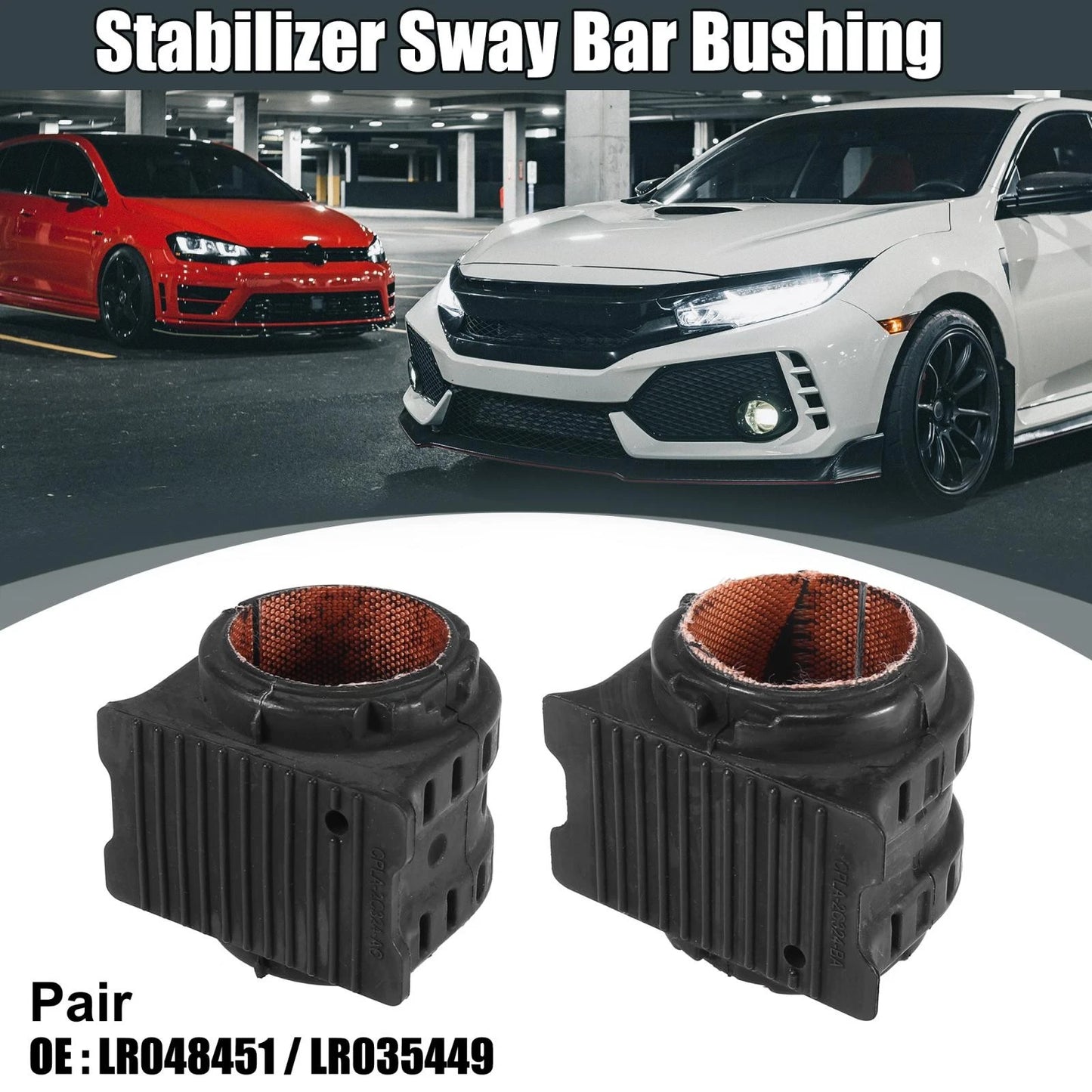 Pair Front Rear Stabilizer Sway Bar Bushings for Land Rover (2005-2013)