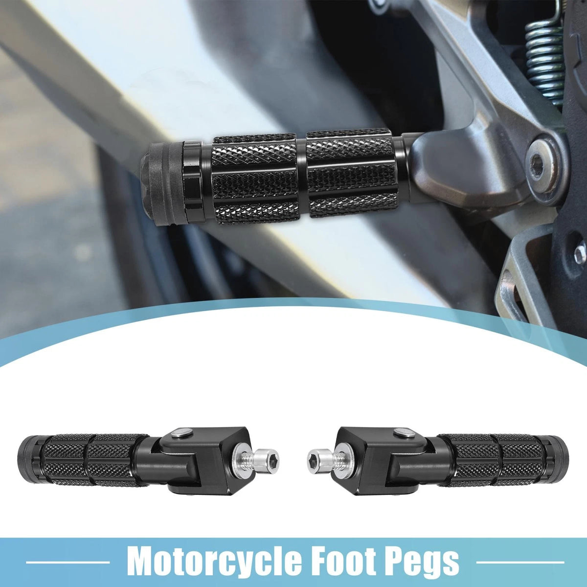 Pair 7mm Aluminum Alloy Rearset Footpeg Fold Footrest for Motorcycle