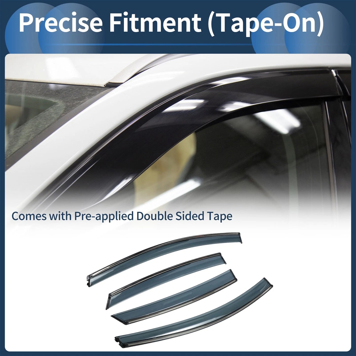Window Deflectors 1 Set for Ford Focus (2012-2018) Side Vent Visors Black