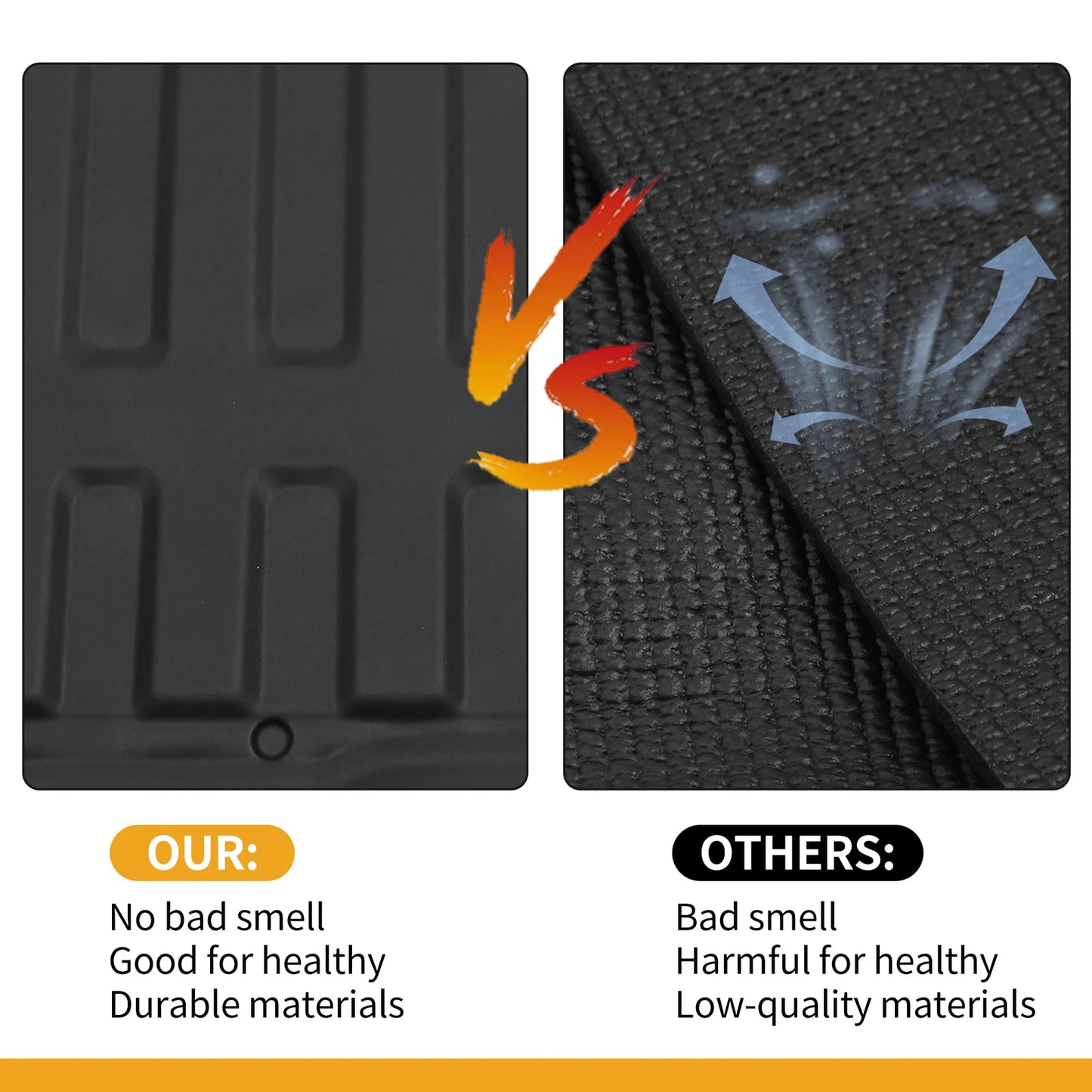 Cargo Liner Rear Trunk Mat Stripe Pattern TPE for Dodge Ram 1500 (2019-2024)