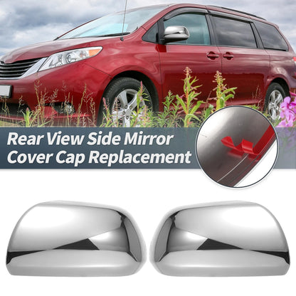 Pair Rearview Mirror Cover Overlay Chrome Plated for Toyota Sienna (2011–2020)