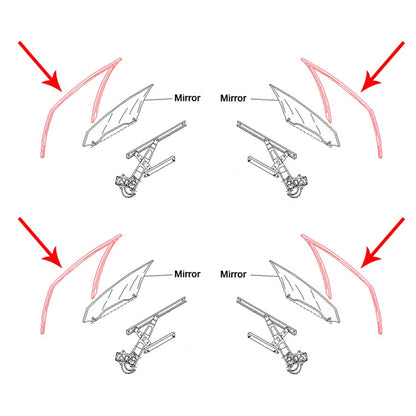Front Rear Door Glass Run Channel Seal Set for Honda Fit Hatchback 2001-2008
