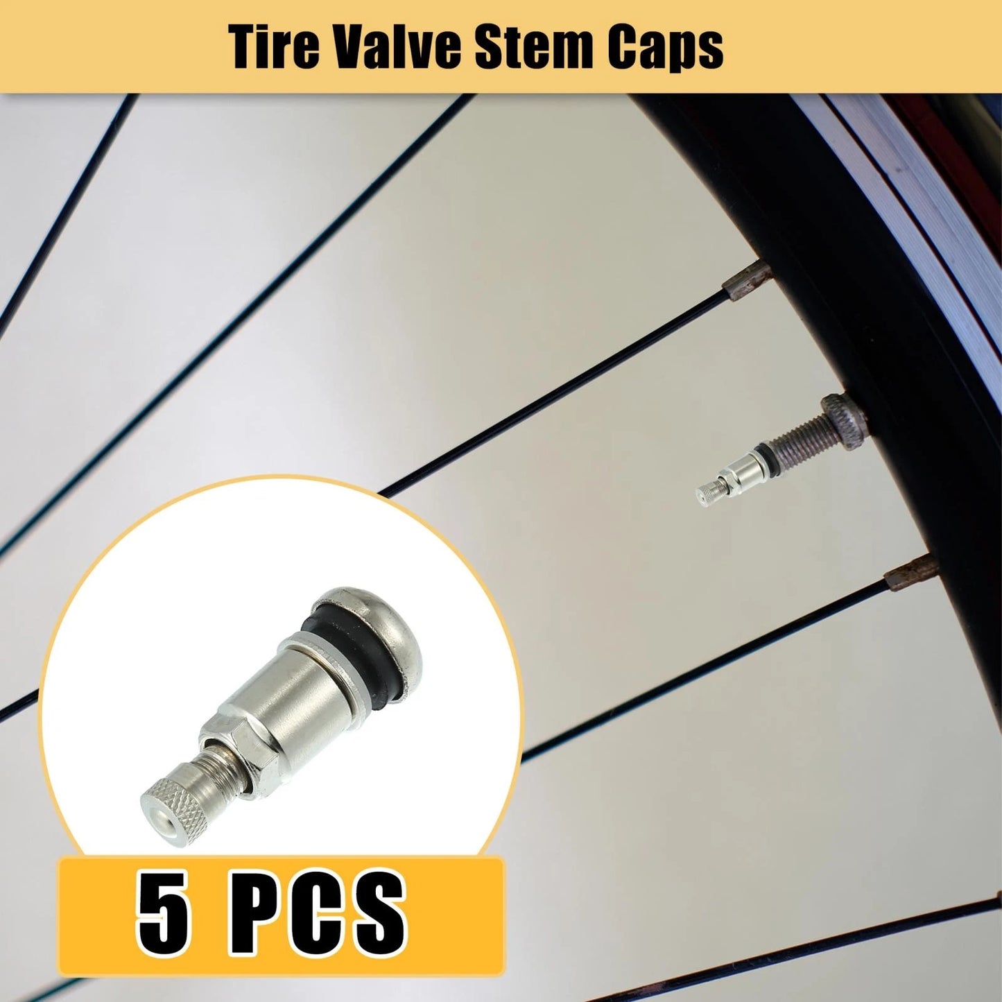 5 x Wheel Valves Aluminum Alloy Car Tyre Valve Silver Tone for Make Model