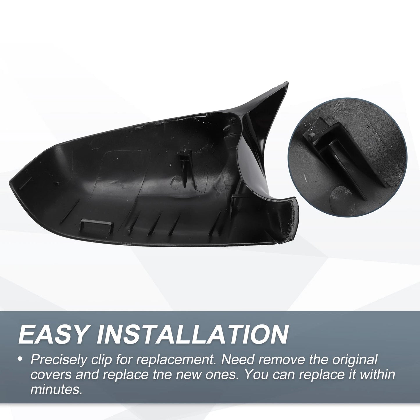 Rearview Mirror Cover Cap Gloss Black for BMW E63 5 Series