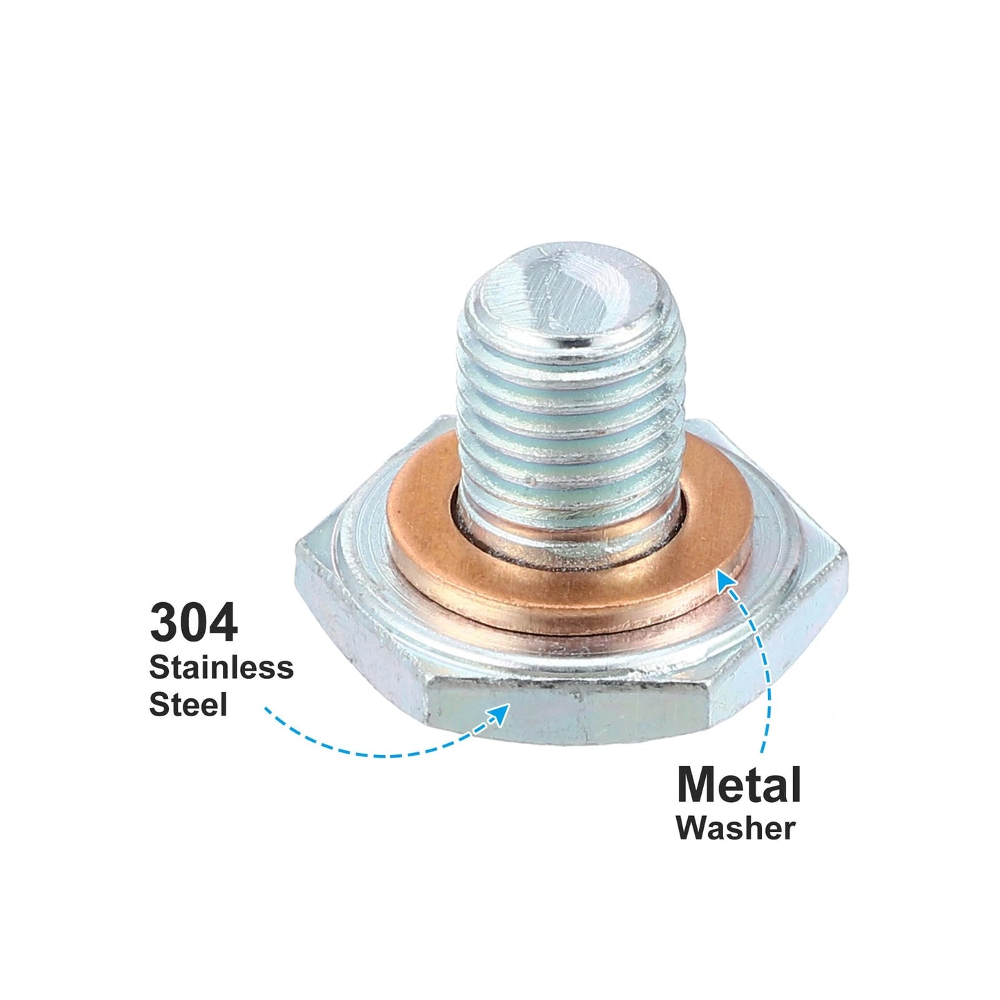 M10x1.25 Engine Oil Drain Plug Screw w/ Seal Ring for Ford (2000-2023)
