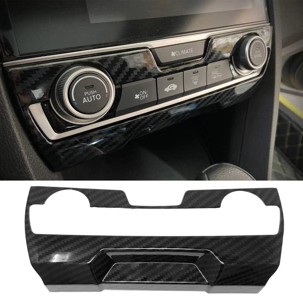 Carbon Fiber Center Console A/C Switch Cover Trim for Honda Civic (2016-2021)