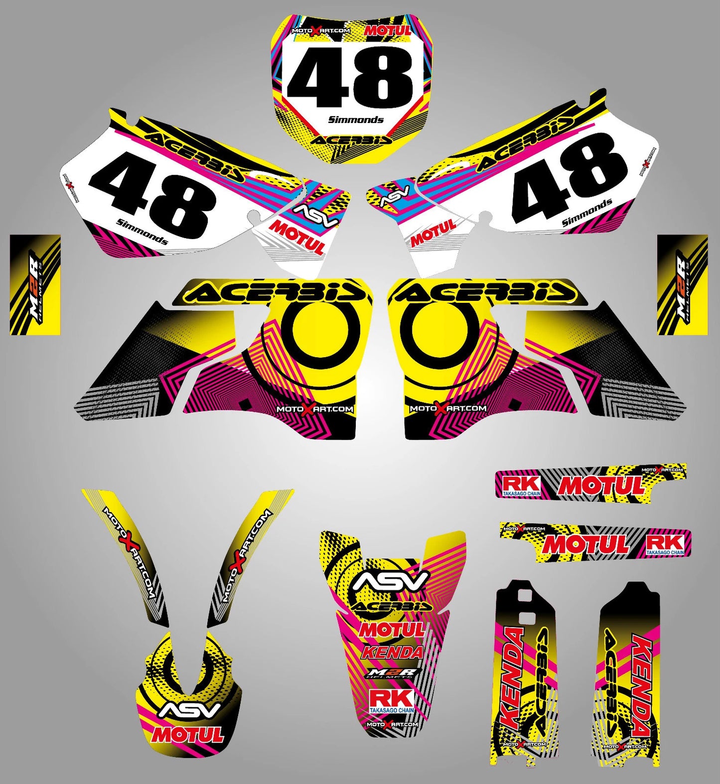 Custom Graphic Kit for Yamaha YZ 125 (1996-2001) - NEON Stickers Decals