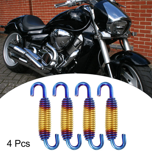 4 x 58mm 2.28" Muffler Exhaust Pipe Spring Universal Gold Tone for Bike