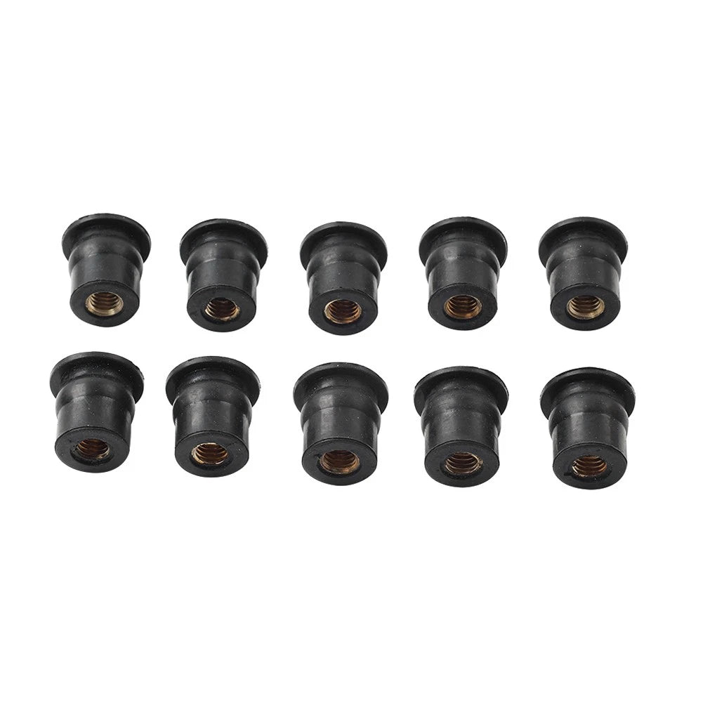 10 x M5 Motorcycle Windshield Rubber Nuts for Vibration Dampening (All Years)