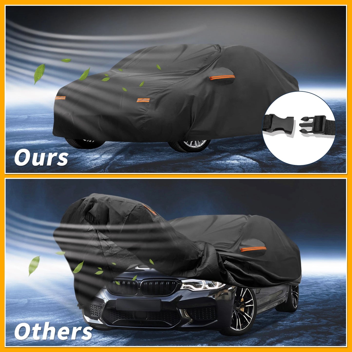 Car Cover Waterproof All Weather for BMW 2 Series Sedan Black Aluminum Film