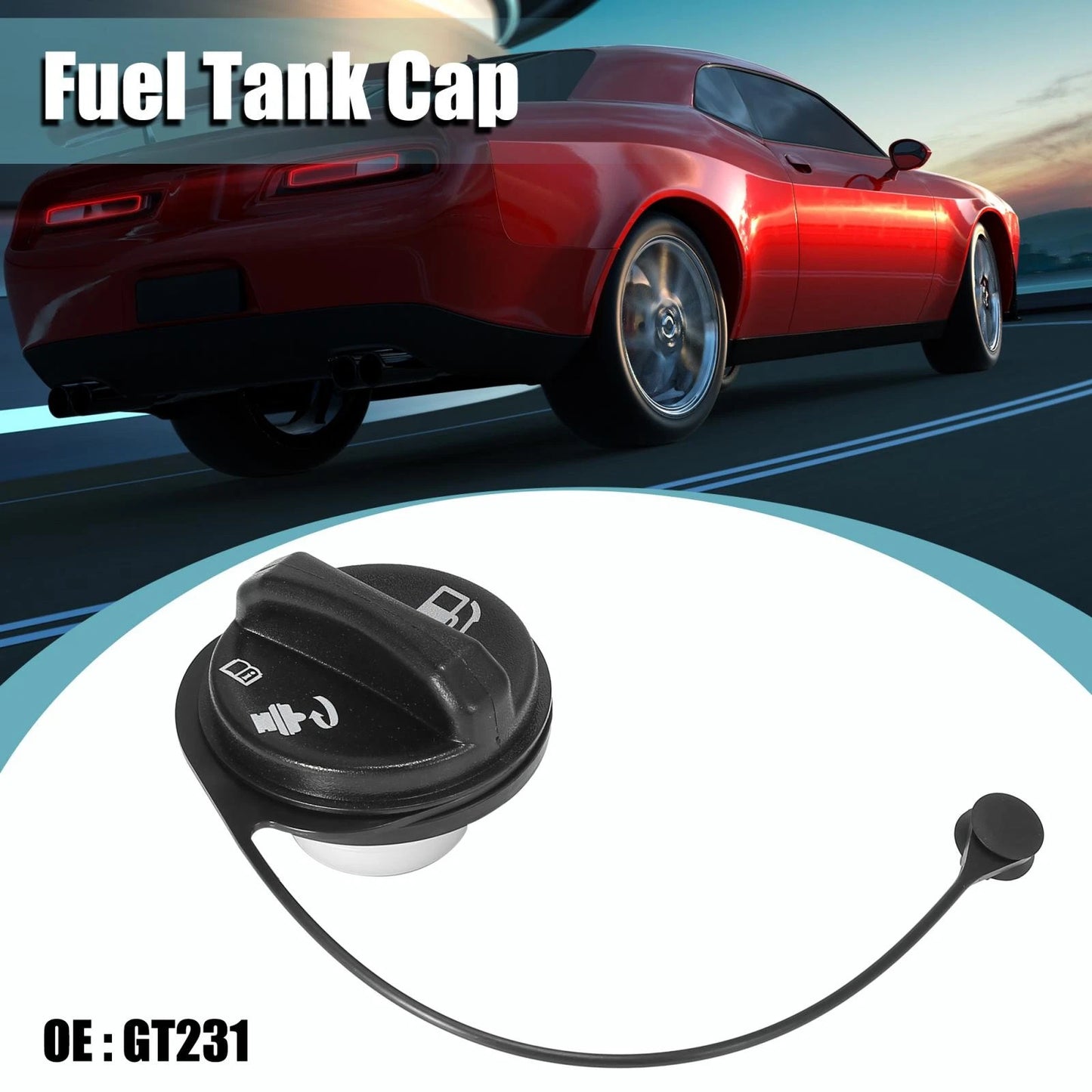 Gas Cap Cover Black for Chevrolet Car