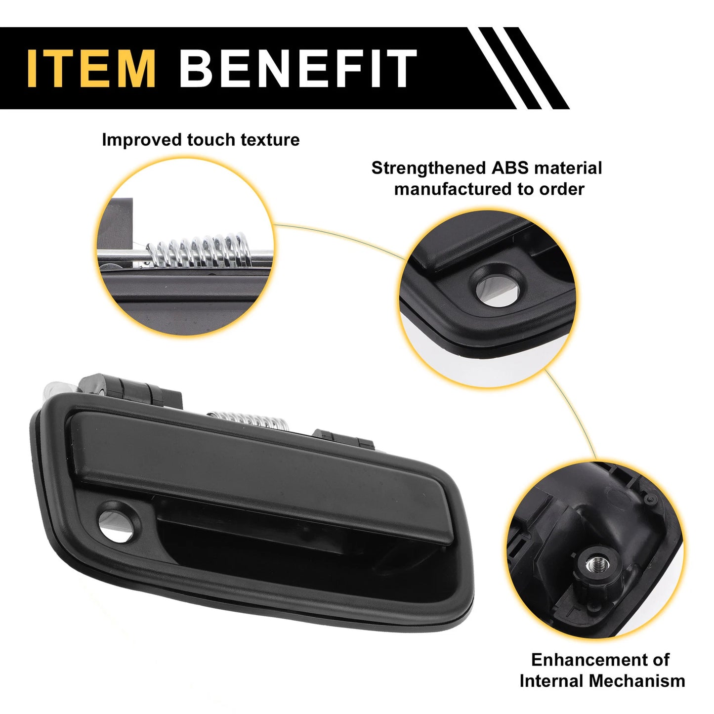 Front Right Exterior Door Handle for Toyota Tacoma (1995-2004) Black