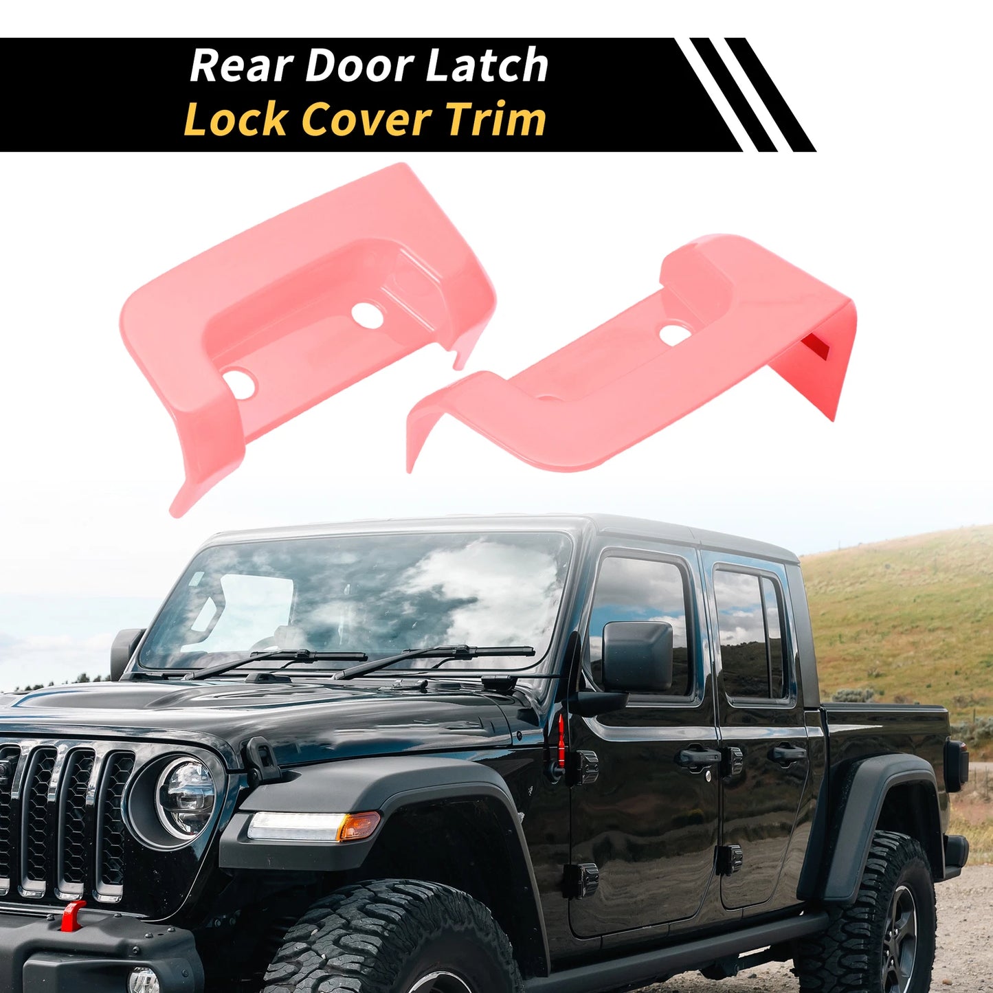 Rear Door Latch Lock Cover Trim for Jeep Wrangler JL JLU (2018-2024) Pink