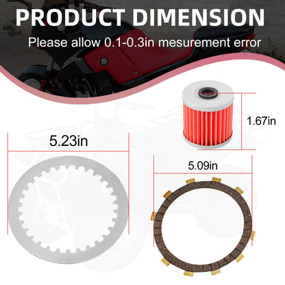 Clutch Springs Kit & Gasket Oil Filter for Kawasaki Ninja 250R EX250 (1986-2007)