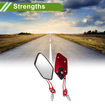 Rear View Mirror / M8/M10 / Polygonal Red Alloy Plastic for Motorcycle