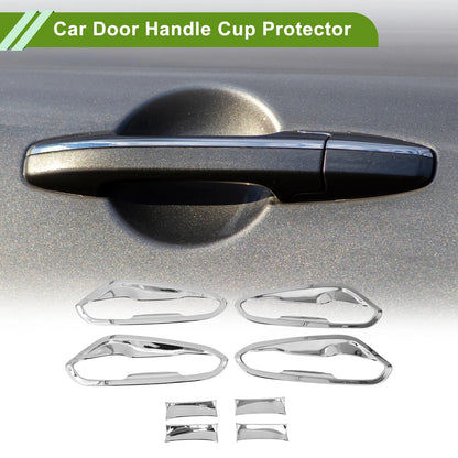 Car Door Handle Cup Protector for Ford Fusion Mondeo (2013-2018) Silver Tone