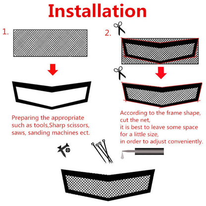 Aluminium Mesh Grill Cover for Universal Car Fender Bumper Hood Vent (X1)