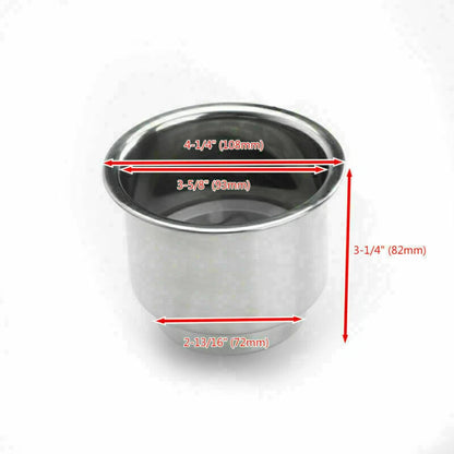 Stainless Steel Drink Holder with Blue Lighting for Boat