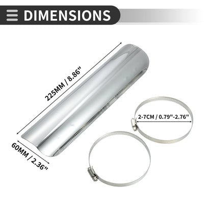 Exhaust Muffler Pipe / 225x60mm / Heat Shield for Universal Motorcycle