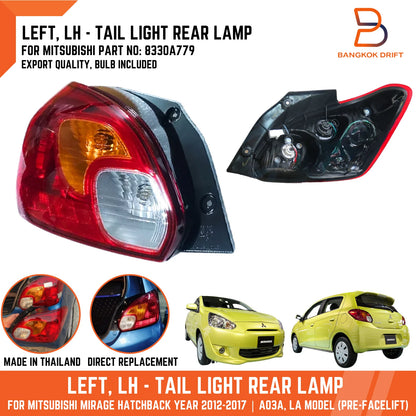 LH Tail Lamp Rear Light for Mitsubishi Mirage Hatchback (2012-2017)