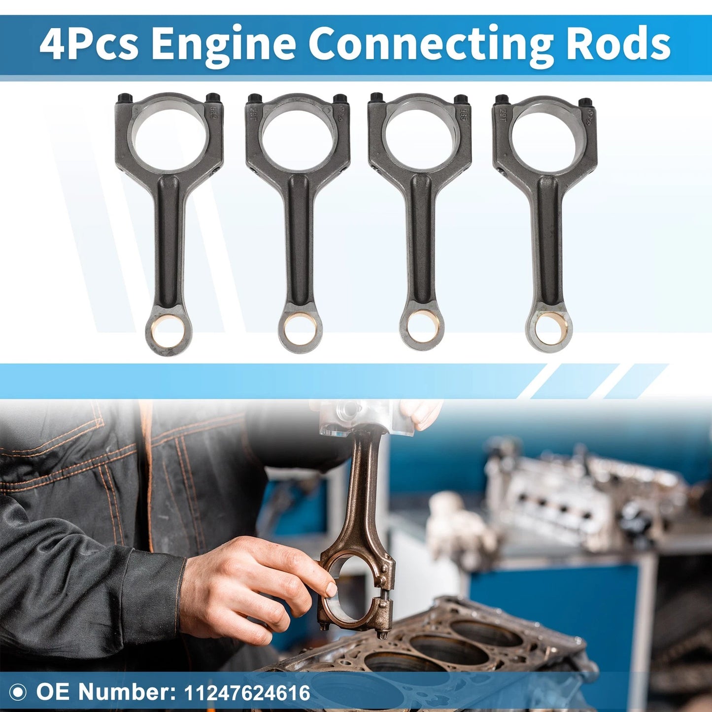4 Pcs Engine Connecting Rods for BMW 125i (2010-2016)
