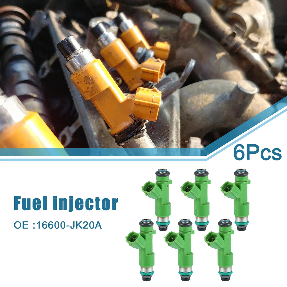 6 x Fuel Injector 3.5L Green for Nissan Pathfinder (14-20)