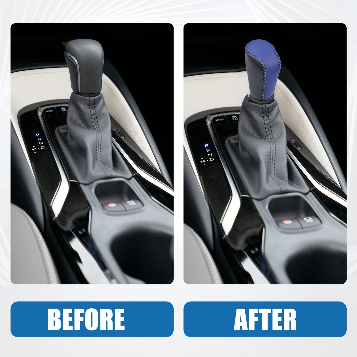 Black Faux Leather Gear Shifting Knob Cover for Mazda 3 (2011-2013)