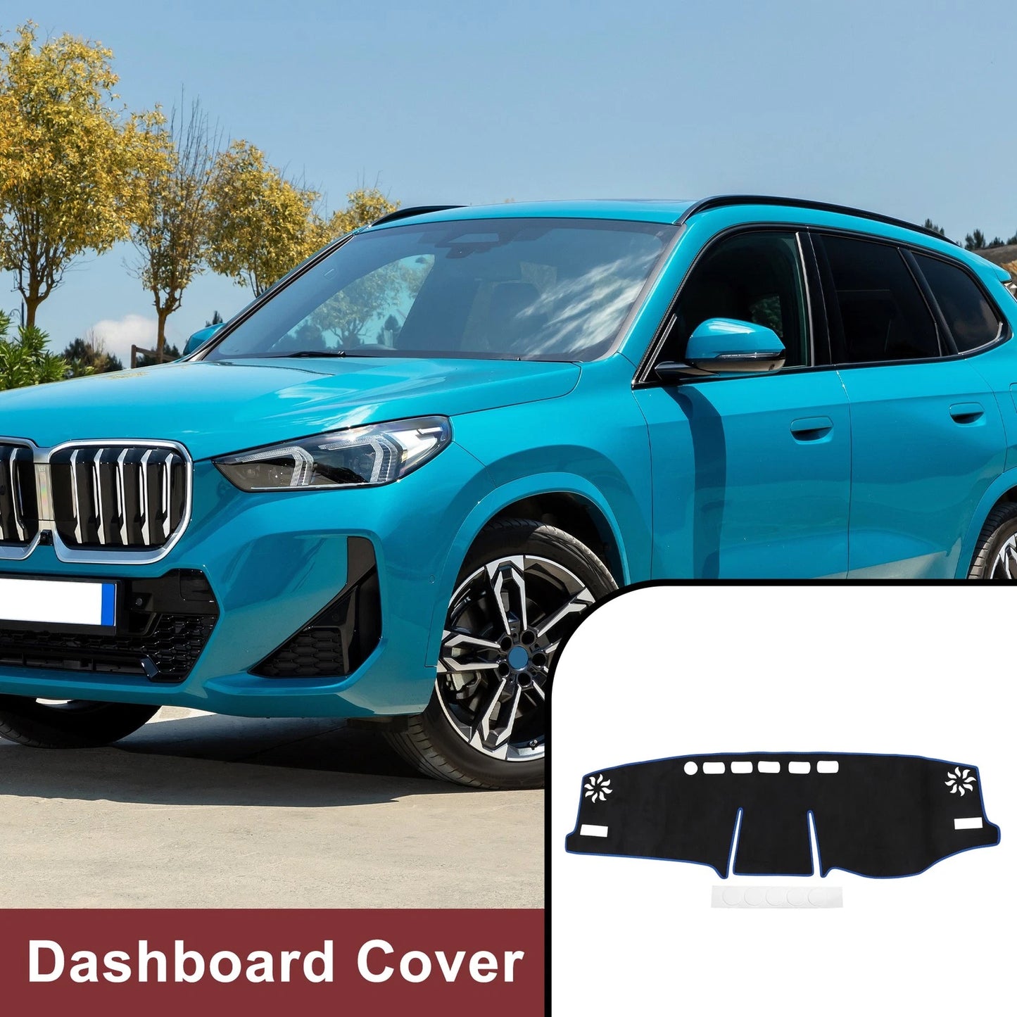 Dashboard Cover Mat for Toyota RAV4 2019-2021 Sun Protector Pad Black Blue
