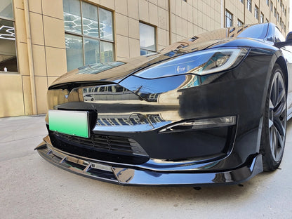 Bumper Splitter Lip for Tesla Model S (2021-2024) Black