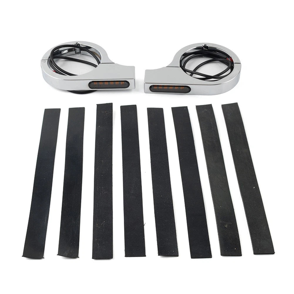 50MM-54MM Amber Fork Turn Signal Lights for Harley Touring Dyna