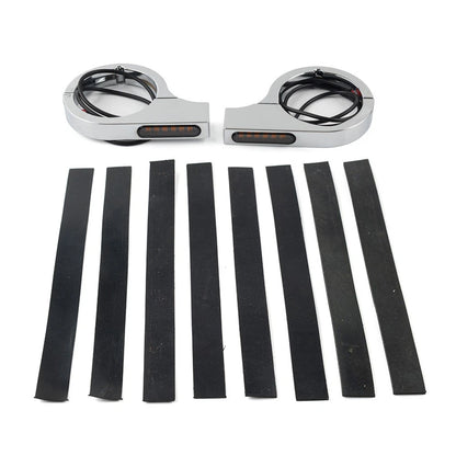 50MM-54MM Amber Fork Turn Signal Lights for Harley Touring Dyna