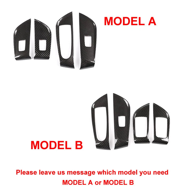 Carbon Fiber Style Door Window Switch Panel Trim For Benz E-Class W213 2016-2018