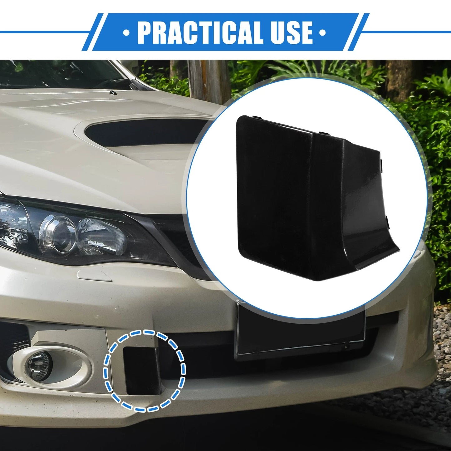 Front Bumper Tow Eye Hook Cover for Subaru Impreza (2010-2014) Glossy Black