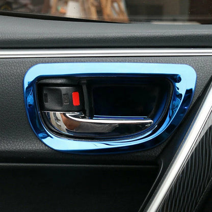 Blue Interior Door Handle Trim Cover for Toyota Corolla (2014-2018)