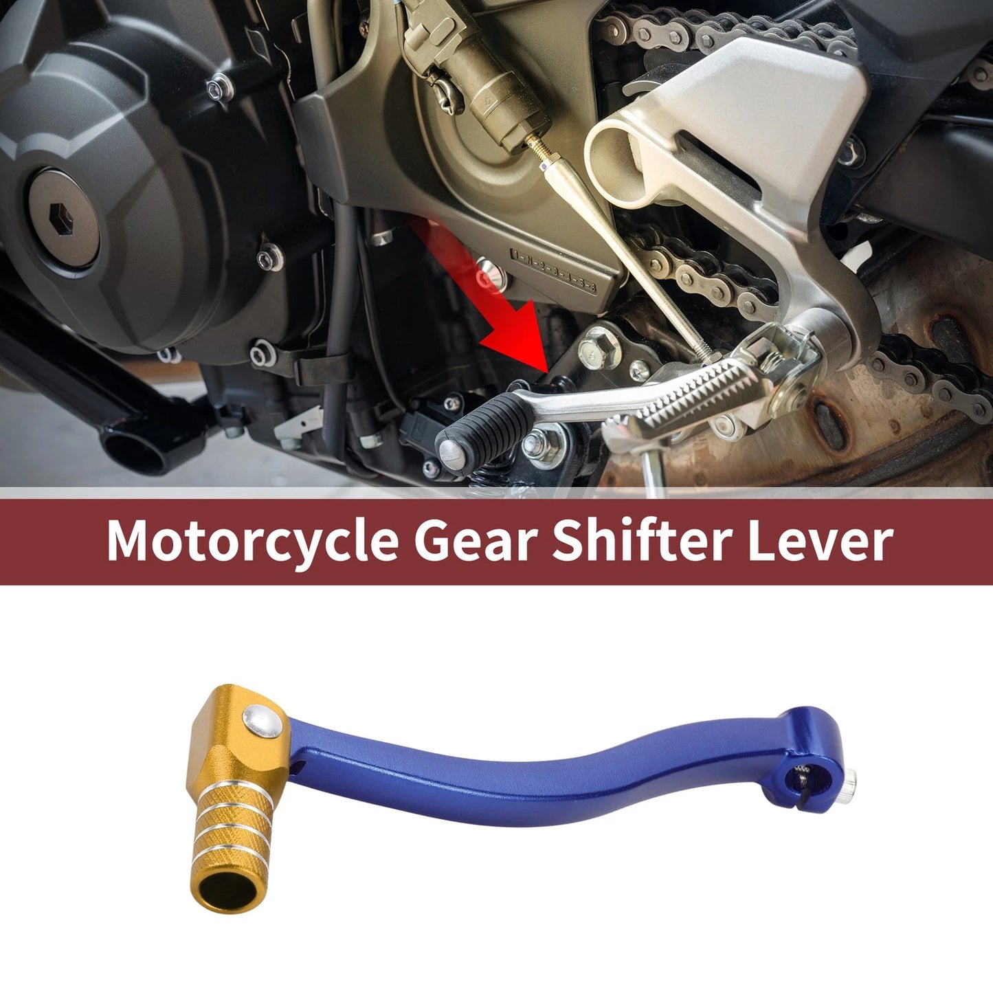 Folding Gear Shifter Lever Blue Gold Tone for Kayo T6 (2020–2023)