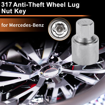 Wheel Lock Lug Nut for Mercedes-Benz with Locking Nut Key Tool