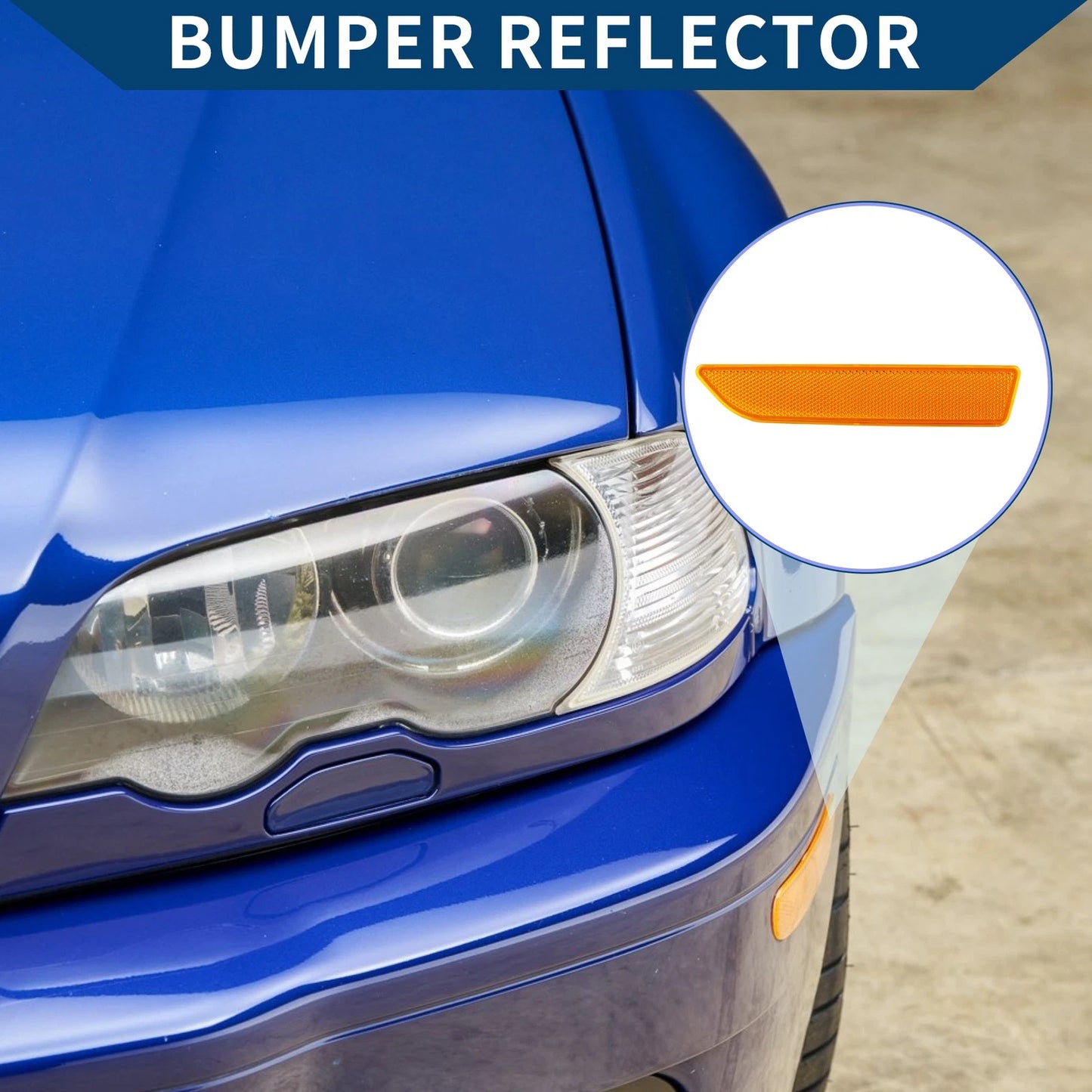 Bumper Reflector for BMW X3 2007-2010 Yellow 1 x Front Left